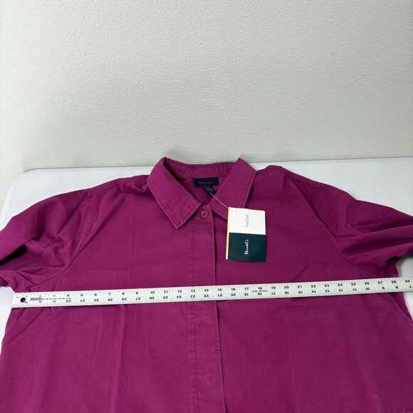 Denim & Co Button Front Trench Coat Size 2X Purple Long Sleeve A100855 NWT - Picture 10 of 13